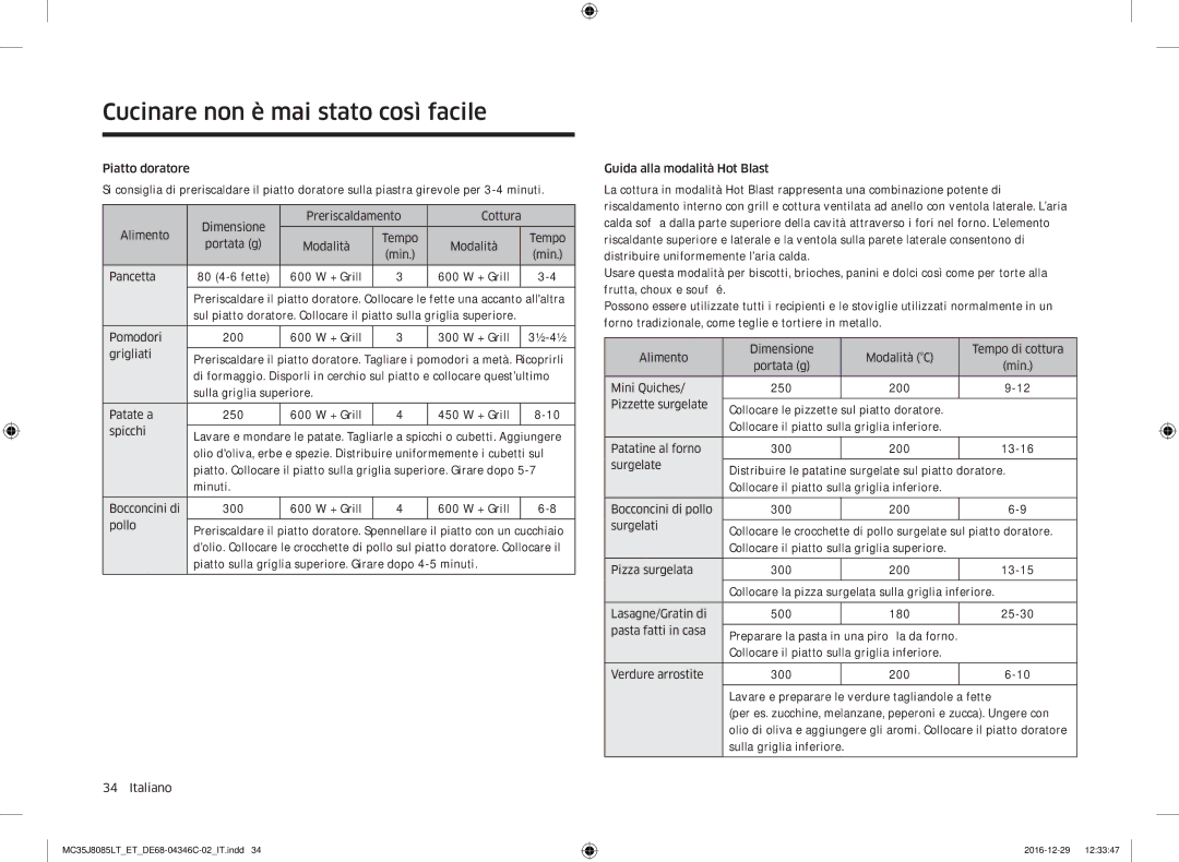 Samsung MC35J8085LT/ET manual ½-4½ 