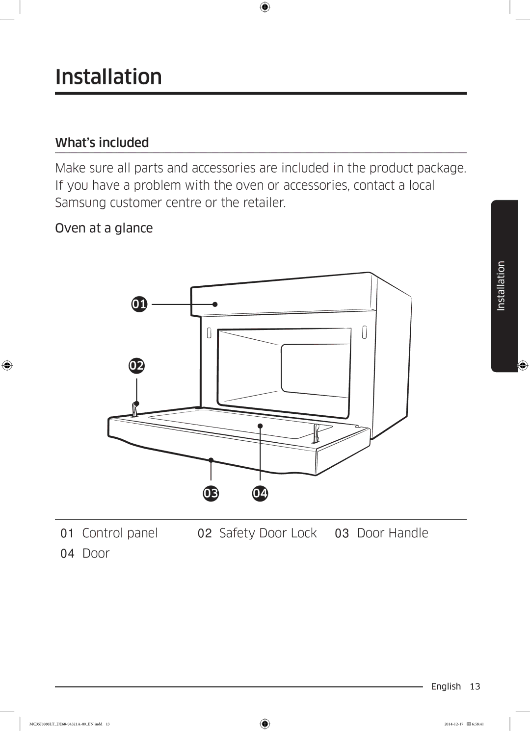 Samsung MC35J8088LT/EF manual Installation 