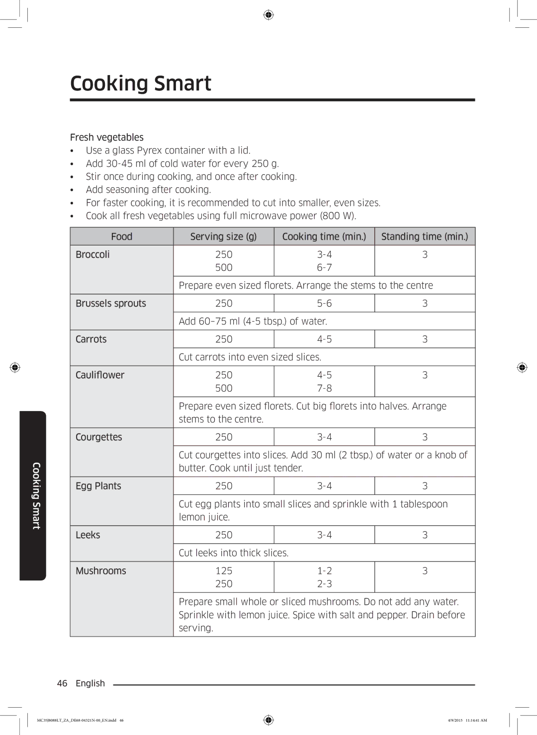 Samsung MC35J8088LT/ZA manual Cooking Smart 