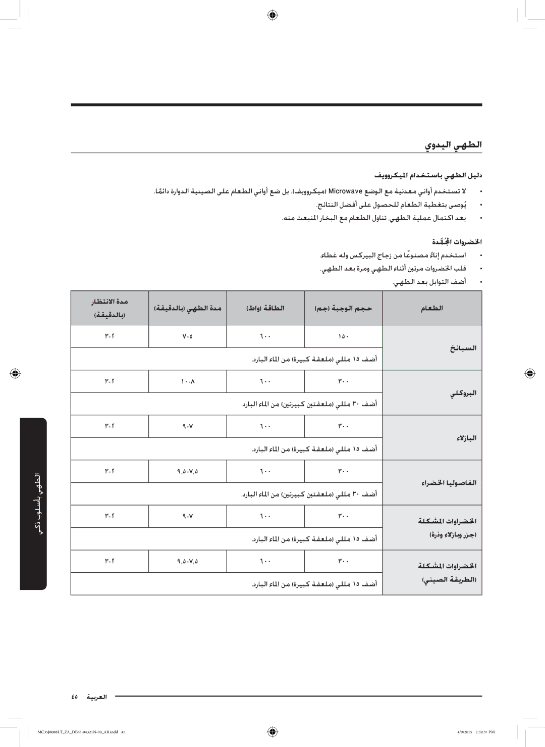 Samsung MC35J8088LT/ZA manual يوديلا يهطلا 