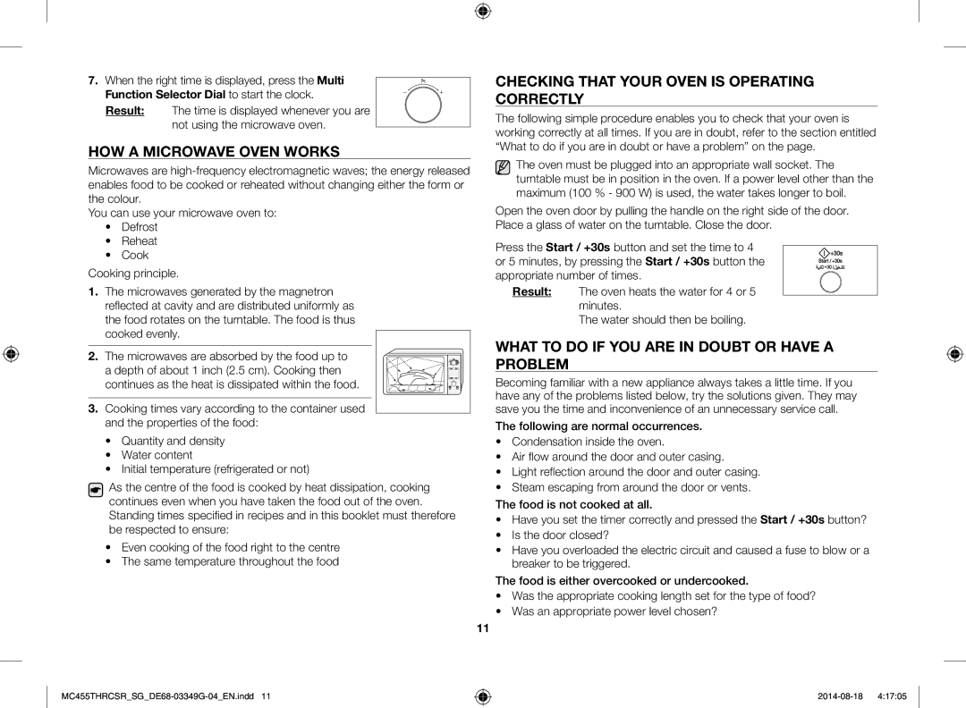 Samsung MC455THRCSR/SG manual HOW a Microwave Oven Works, Checking That Your Oven is Operating Correctly, Result 