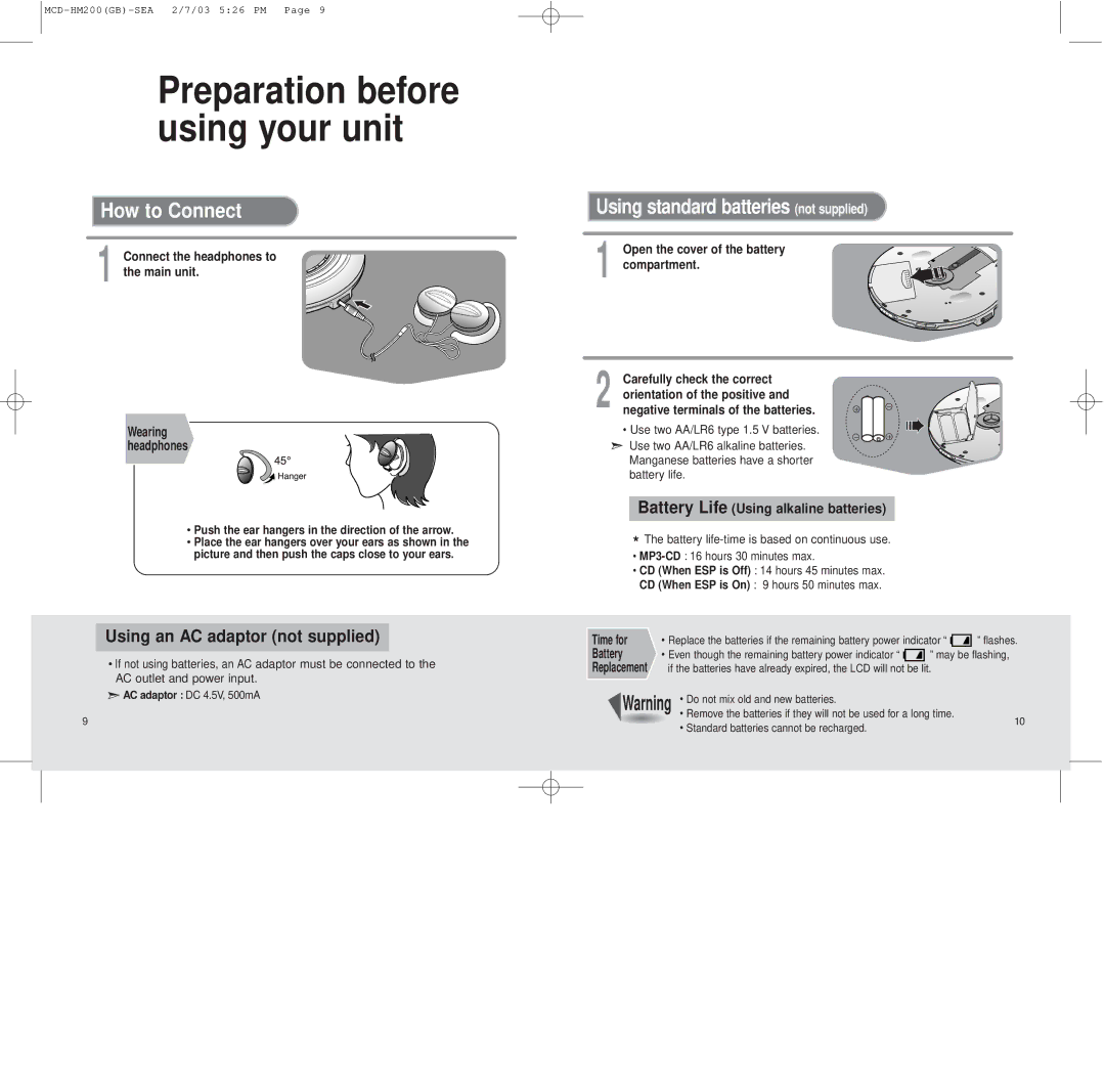 Samsung MCD-HM200 instruction manual Preparation before using your unit, How to Connect, Using an AC adaptor not supplied 