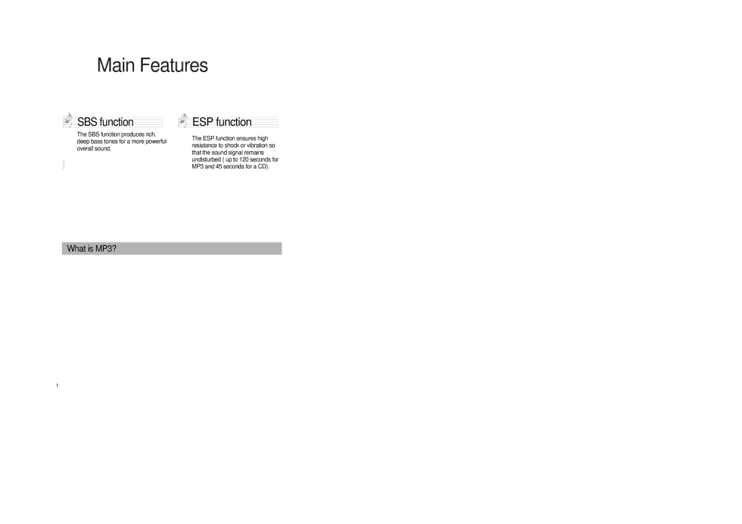 Samsung MCD-SM45 instruction manual Main Features, Contents 