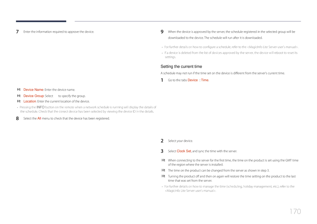 Samsung MD40C, MD32C, MD55C user manual 170, Device Group Select, To specify the group 