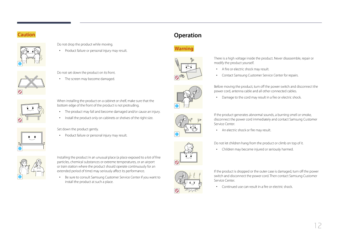 Samsung MD32C, MD55C user manual Operation 