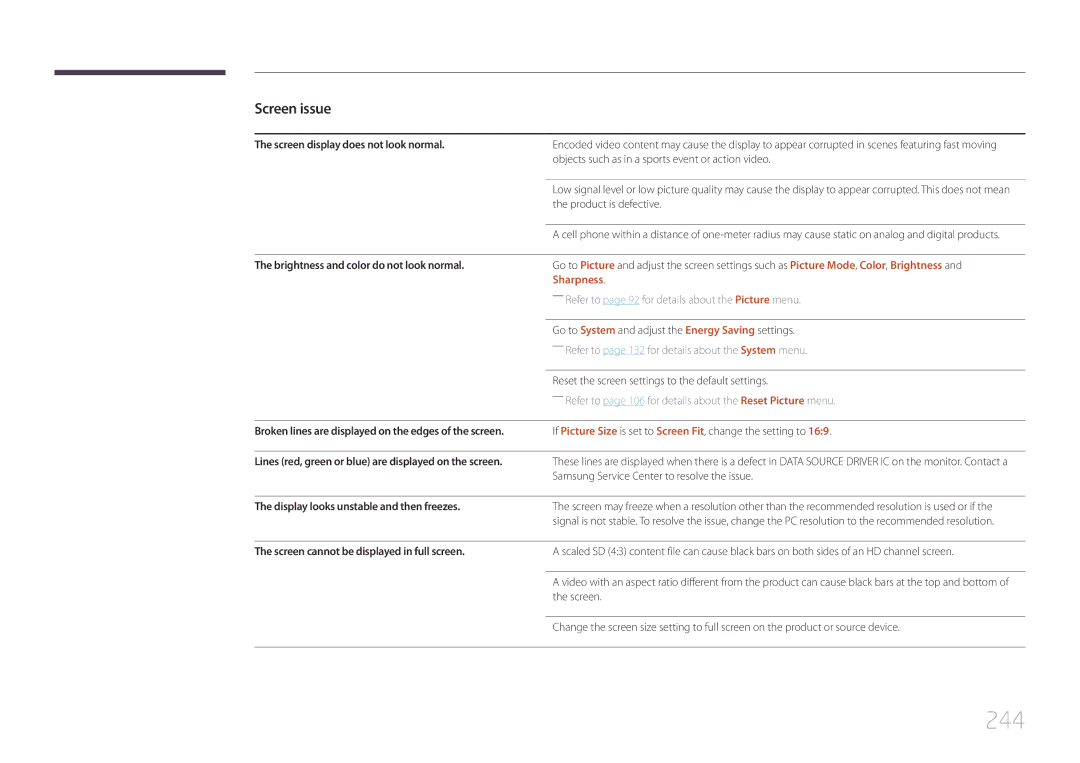 Samsung MD32C, MD55C user manual 244, Sharpness 