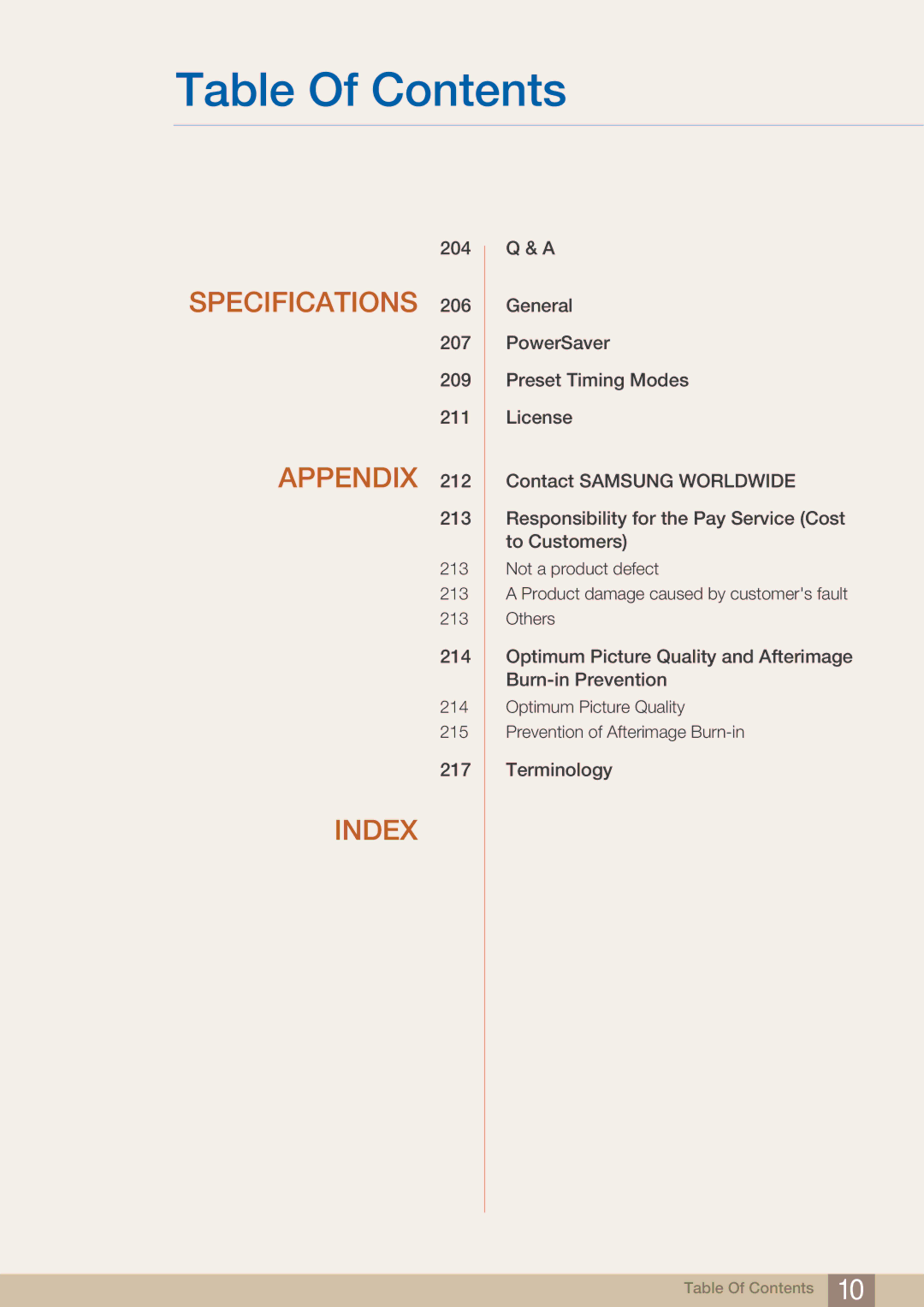 Samsung MD40B, MD46B user manual Specifications 