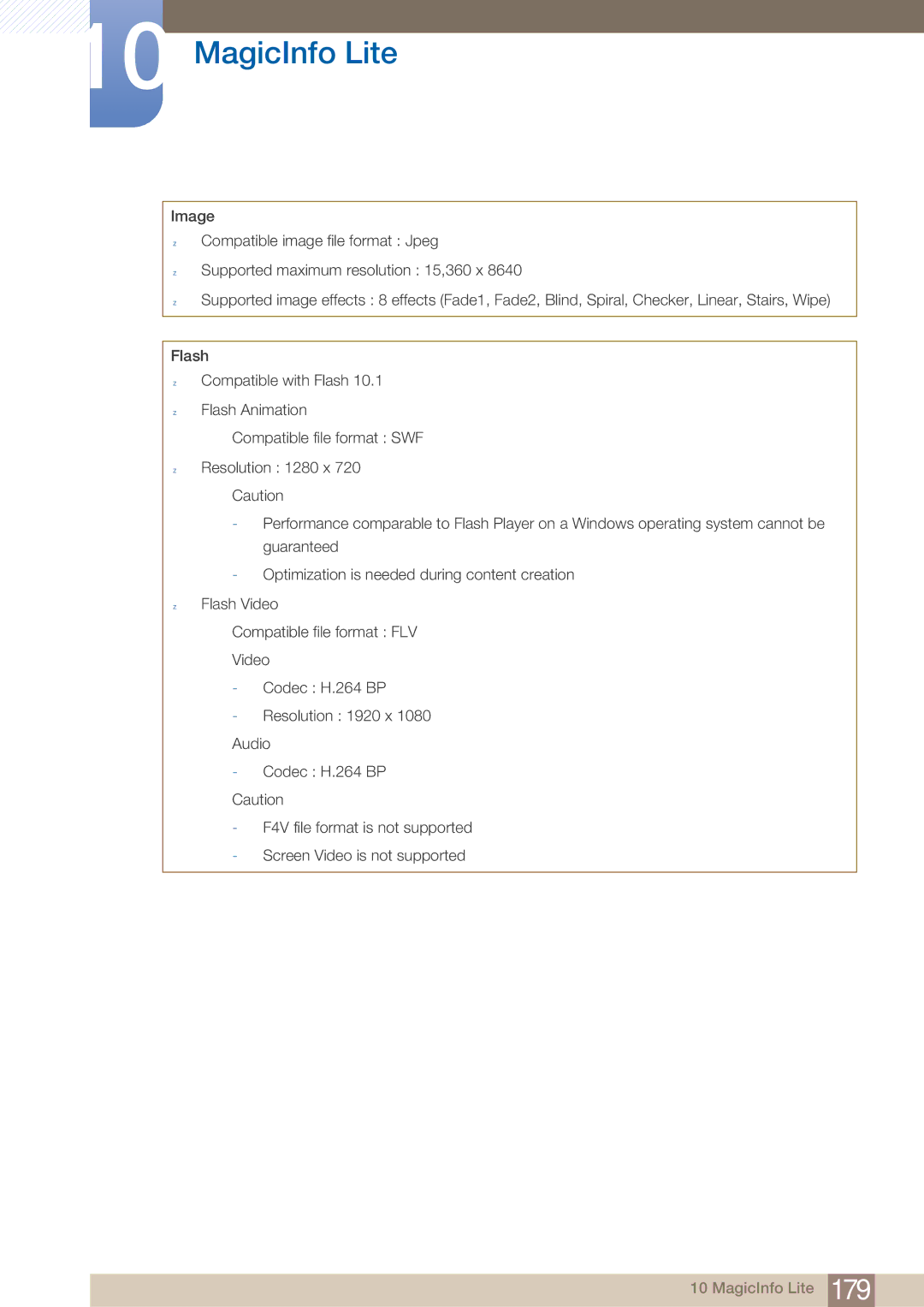 Samsung MD46B, MD40B user manual MagicInfo Lite 