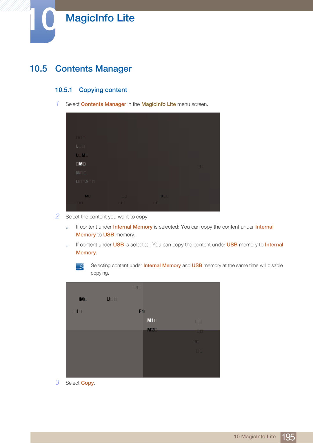 Samsung MD46B, MD40B user manual Contents Manager 