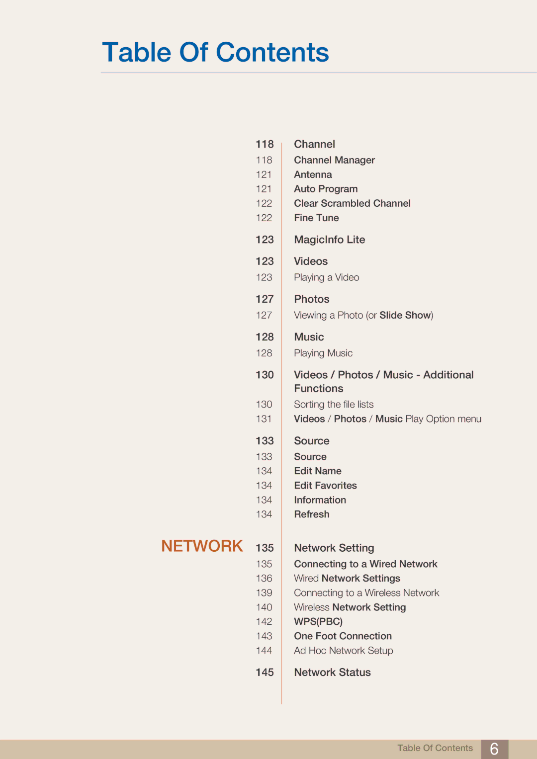 Samsung MD40B, MD46B user manual Network 