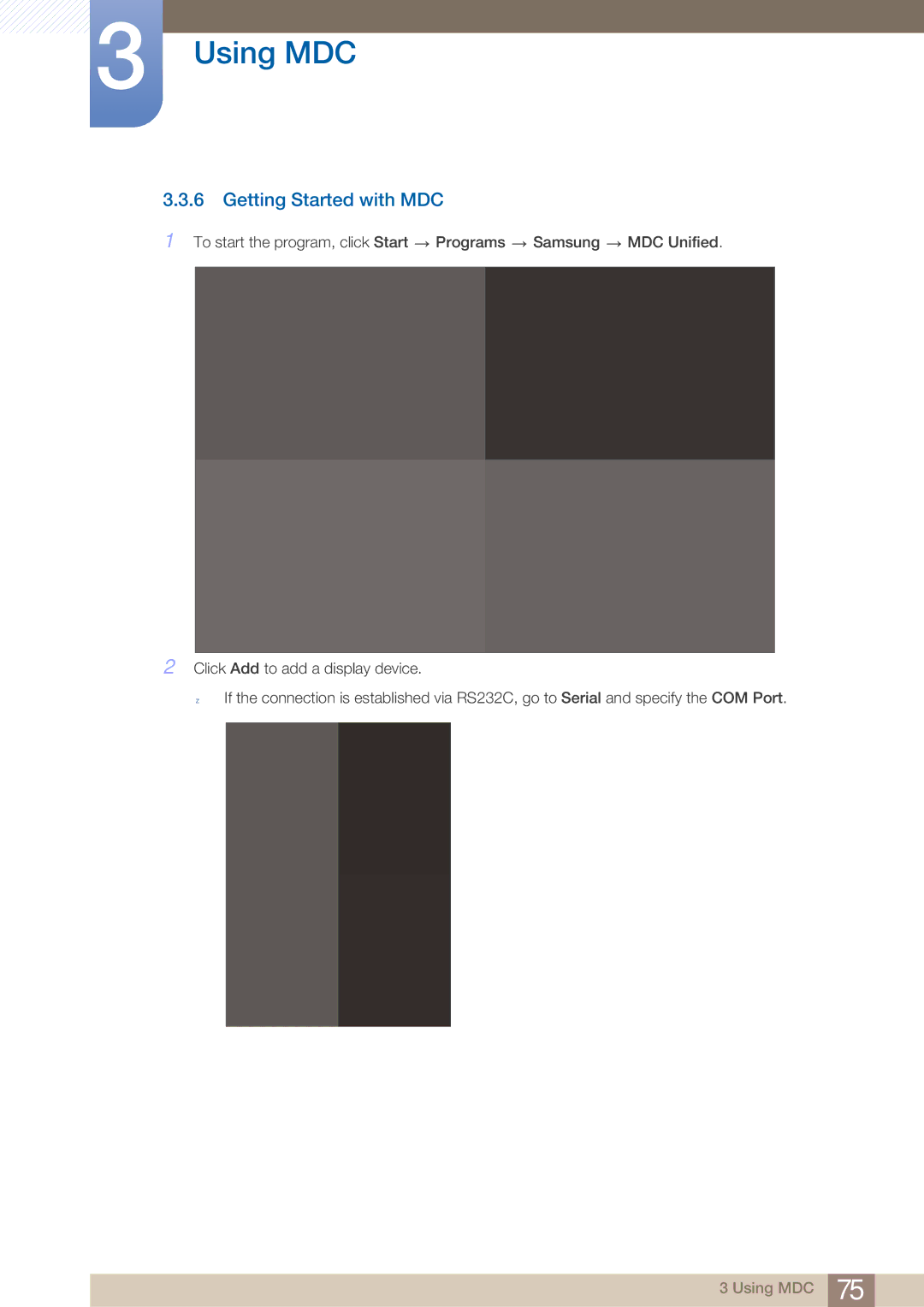 Samsung MD46B, MD40B user manual Getting Started with MDC 