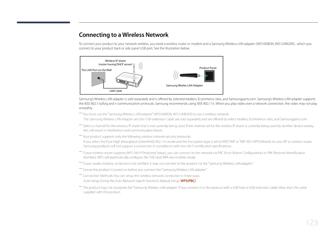 Samsung MD65C user manual 123, Connecting to a Wireless Network 