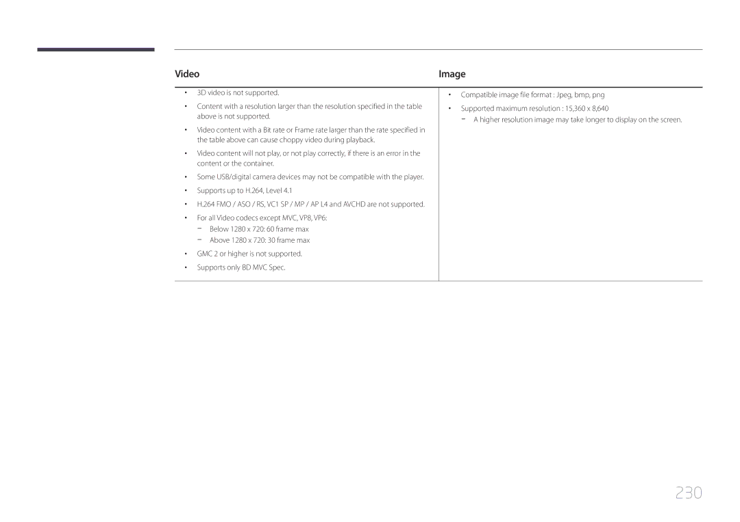 Samsung MD65C user manual 230, Video 