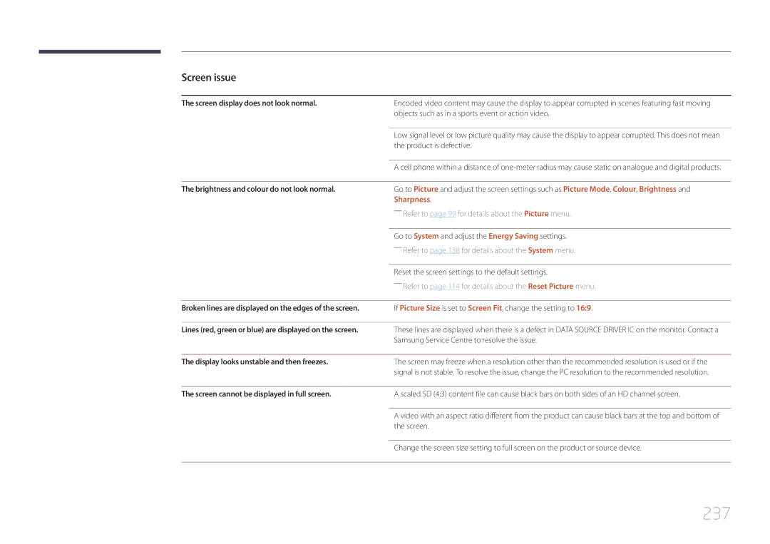 Samsung MD65C user manual 237, Sharpness 