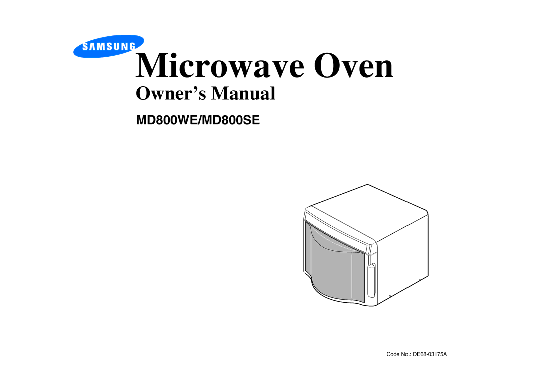 Samsung MD800SE/ZAM manual Microwave Oven 