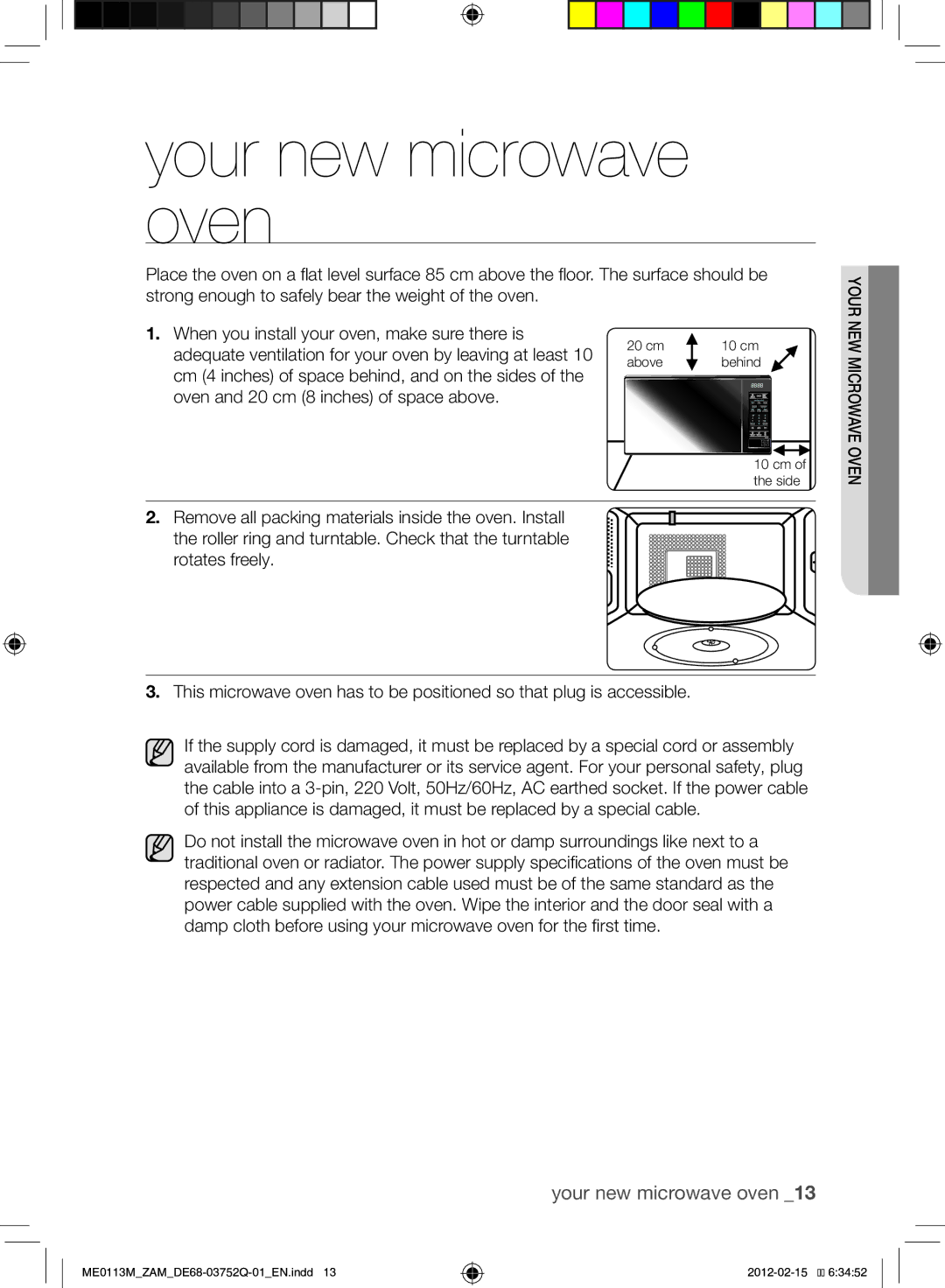 Samsung ME0113M/ZAM manual Oven 