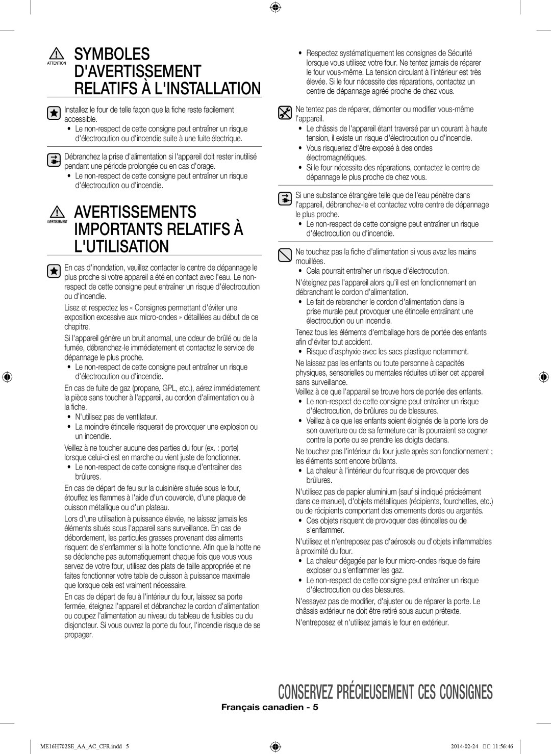 Samsung ME16H702SE user manual Symboles, Vous risqueriez dêtre exposé à des ondes électromagnétiques, Proximité du four 