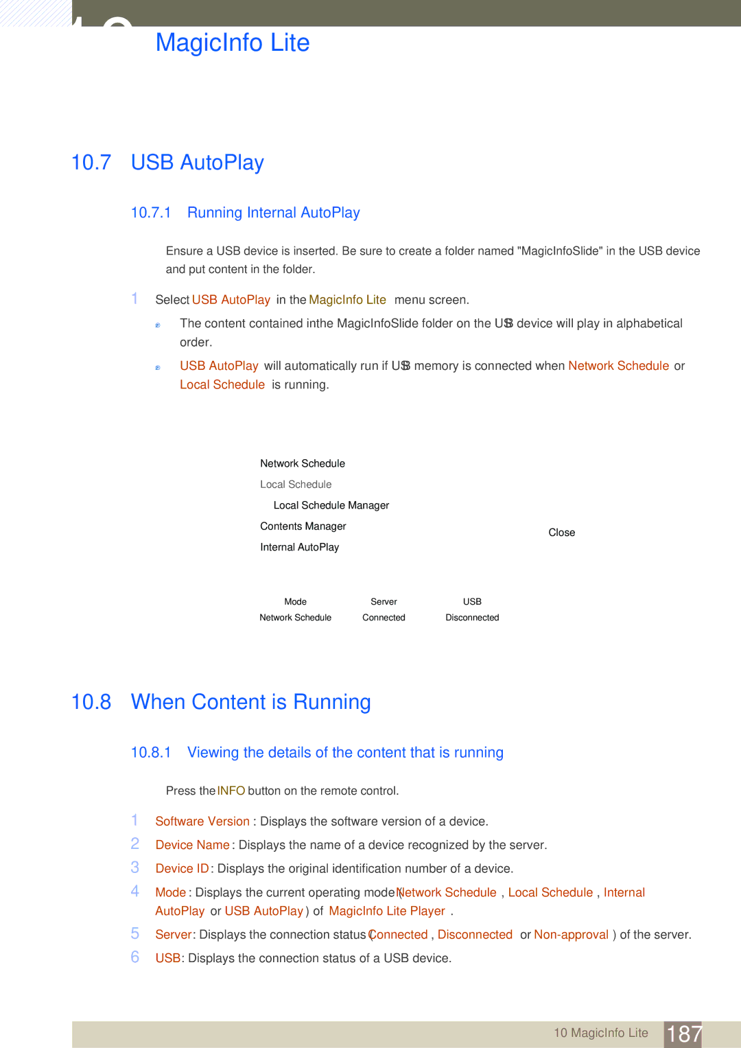 Samsung ME32B, ME40B, ME46B, ME55B, UE55A, UE46A user manual USB AutoPlay, When Content is Running 