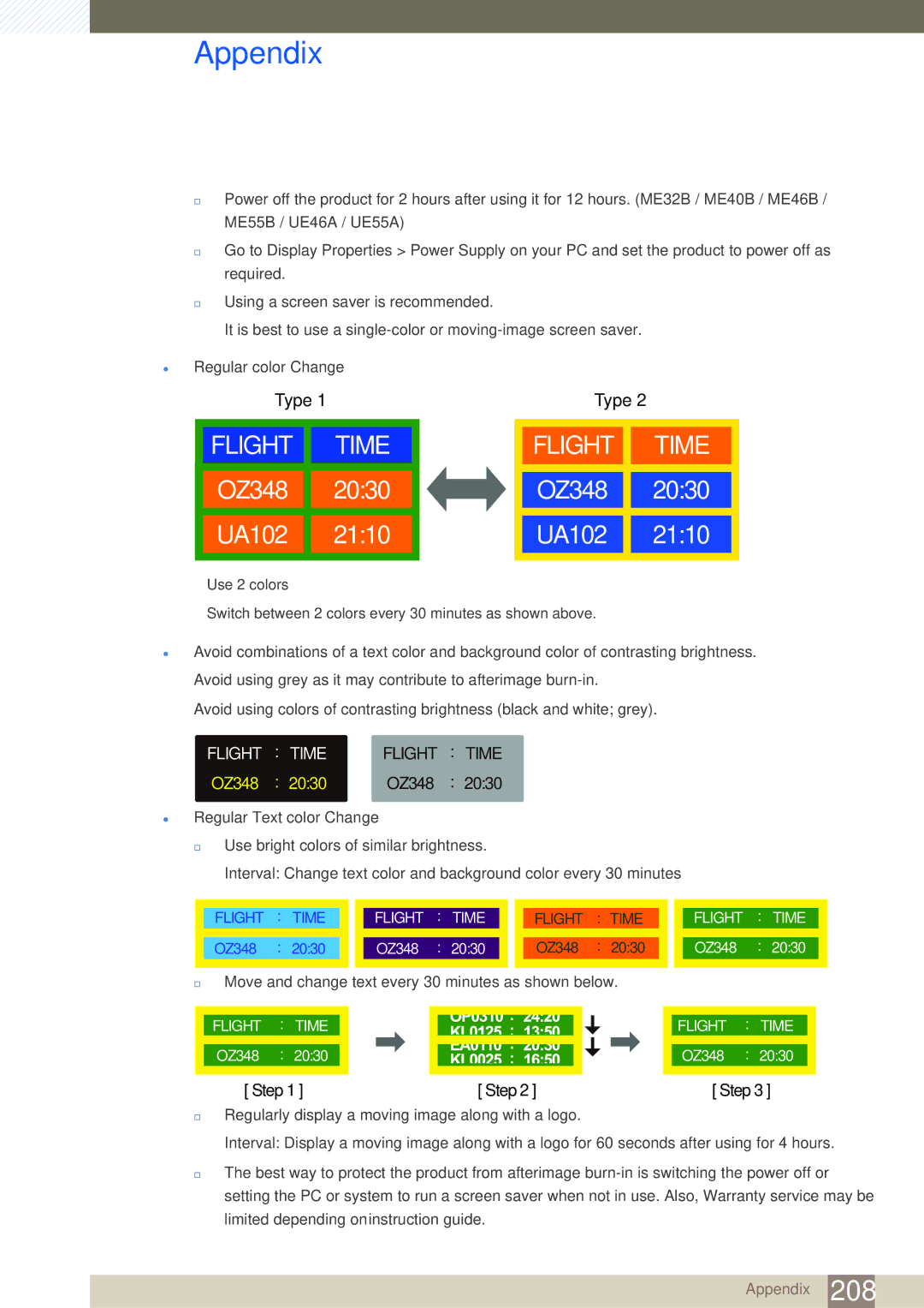 Samsung UE55A, ME40B, ME32B, ME46B, ME55B, UE46A user manual Flight Time 