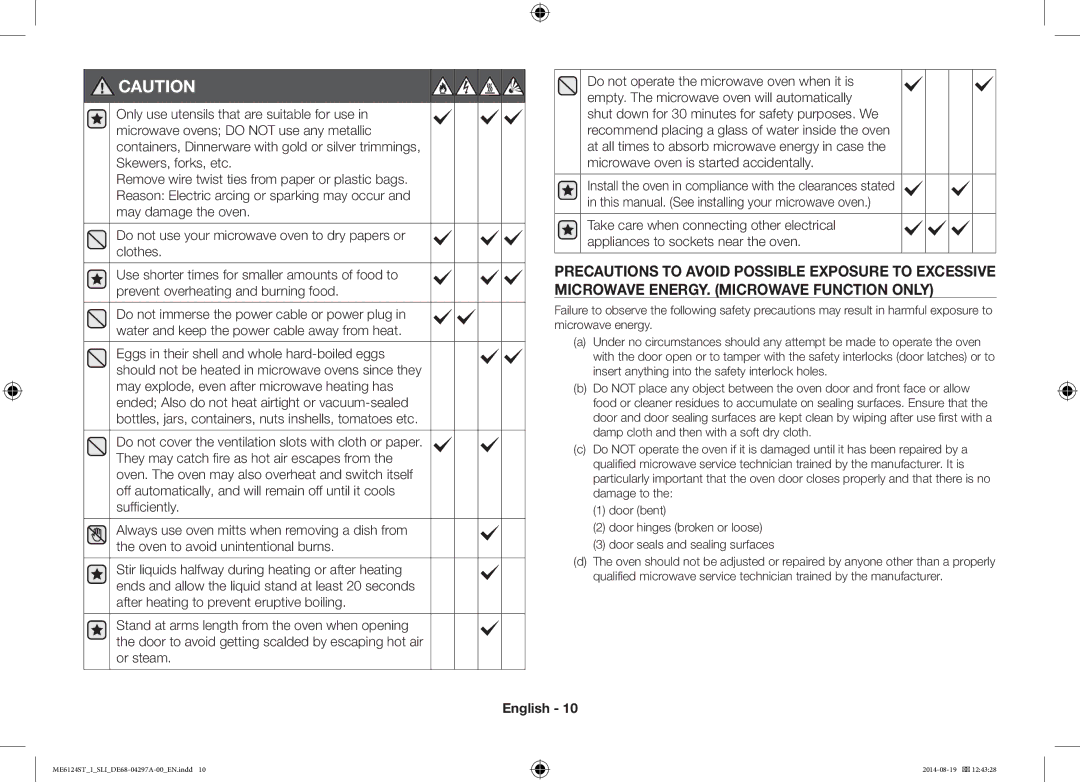 Samsung ME6124ST-1/SLI manual English 