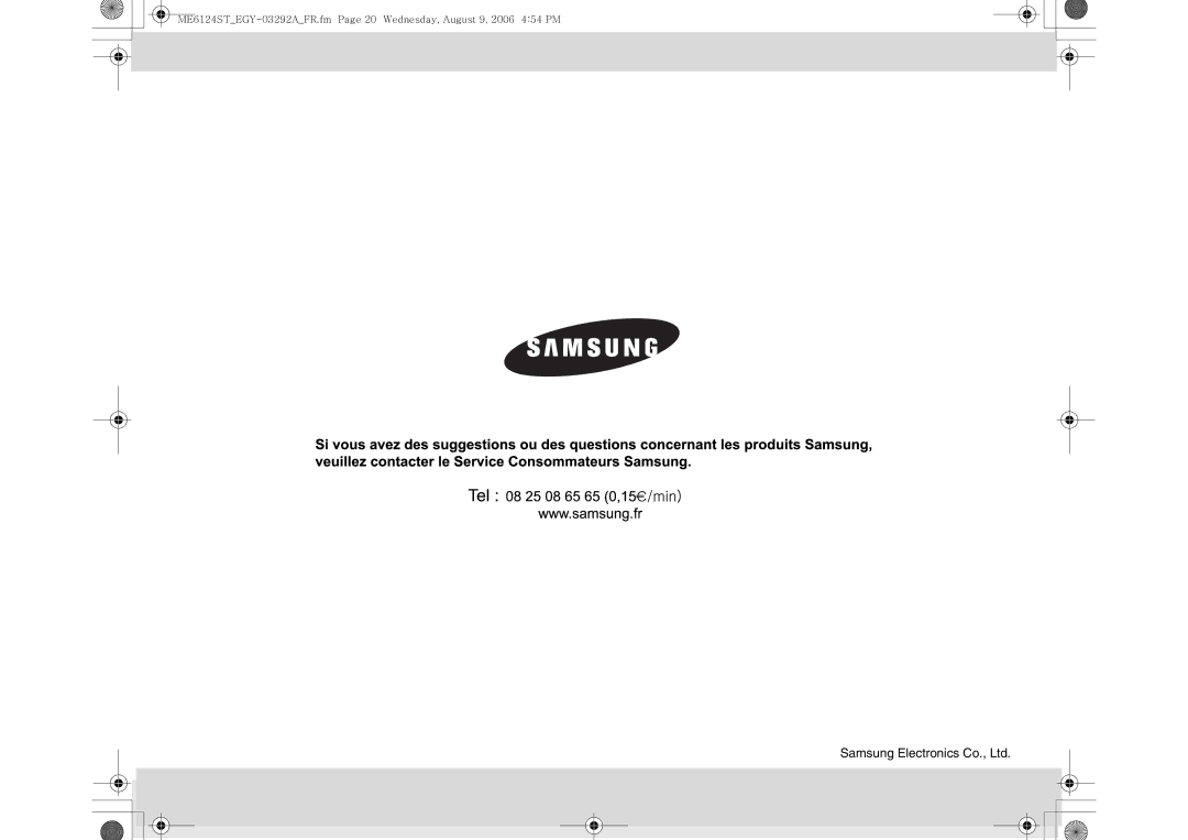 Samsung ME6124ST/EGY manual 