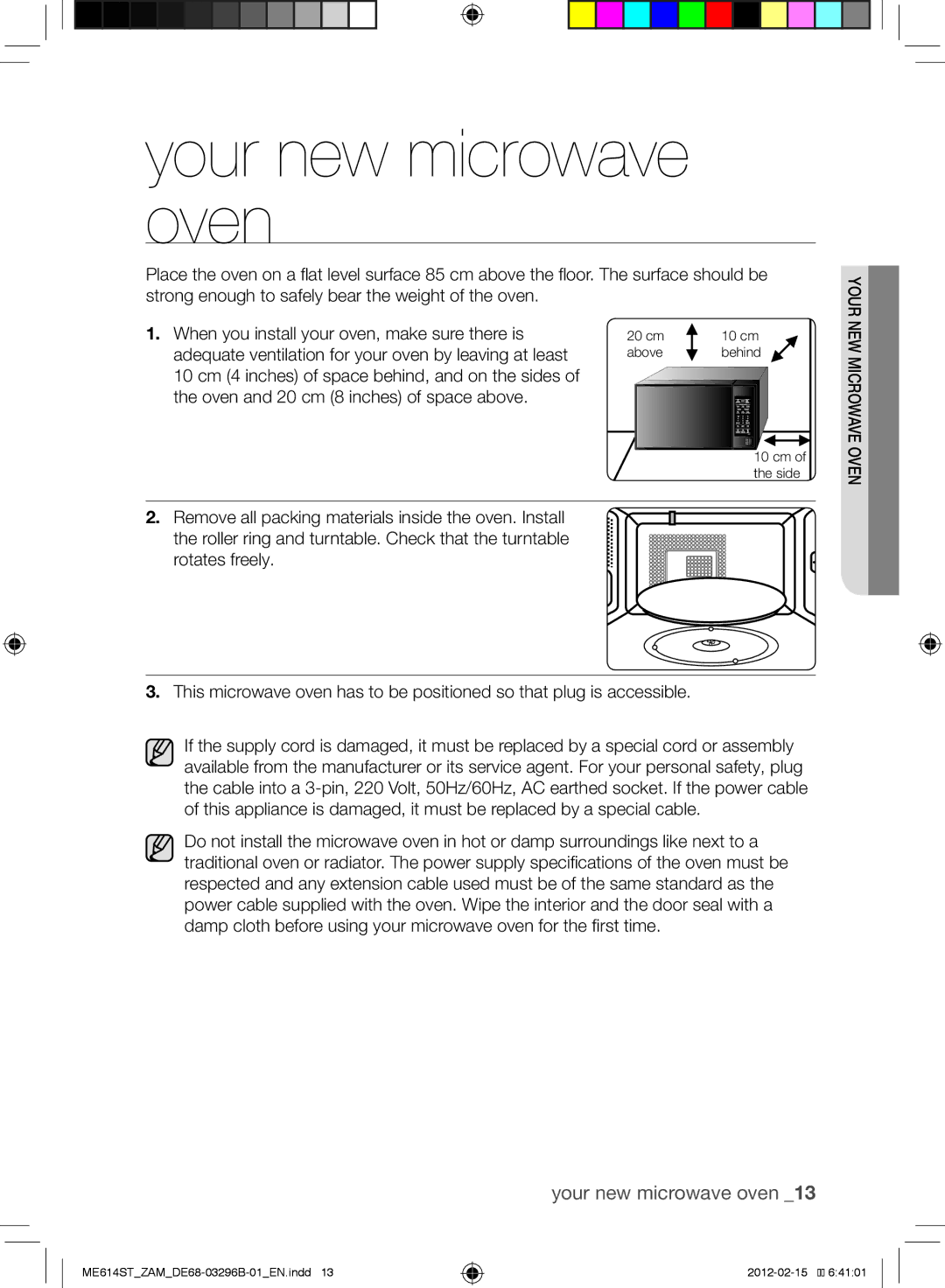 Samsung ME614ST/ZAM manual Oven, Adequate ventilation for your oven by leaving at least 