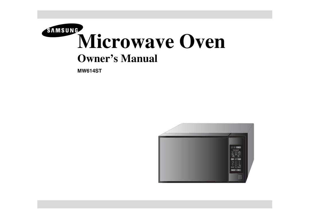 Samsung ME614ST/ZAM manual Microwave Oven 