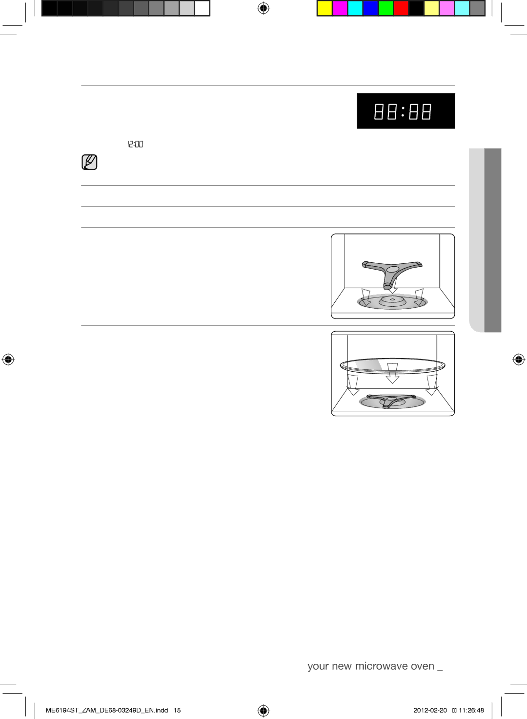 Samsung ME6194ST/ZAM manual Setting Up Your Microwave Oven 