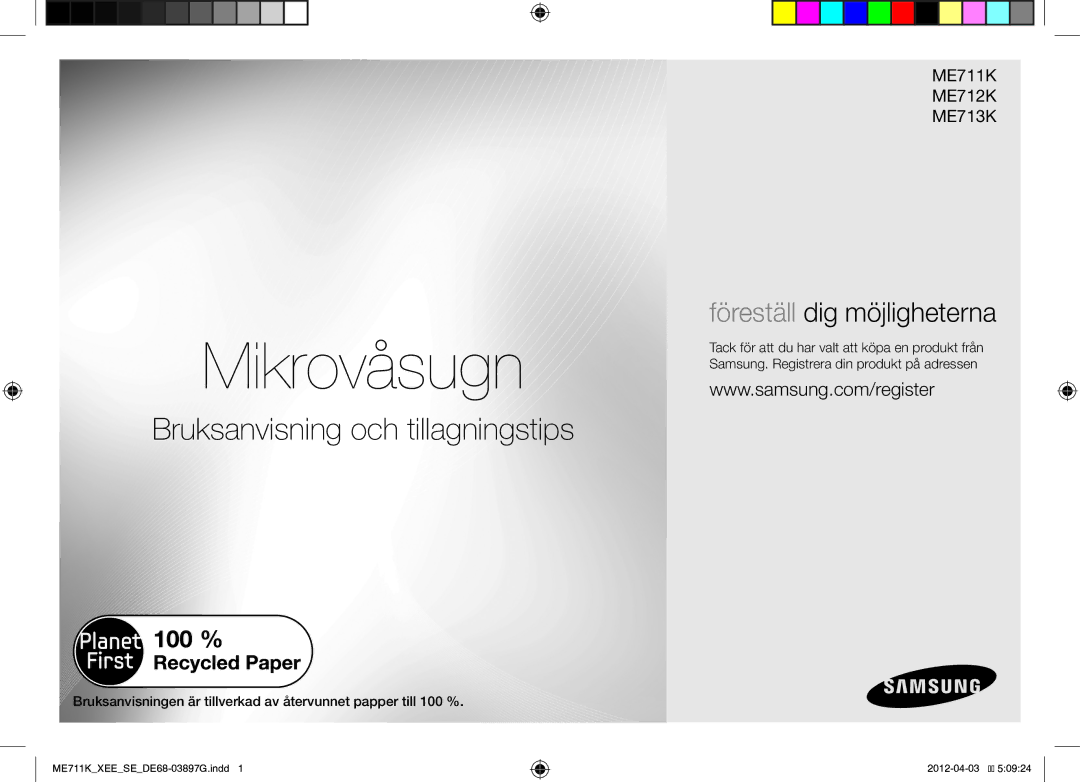 Samsung ME712K/XEE, ME711K/XEE manual Mikrovåsugn 