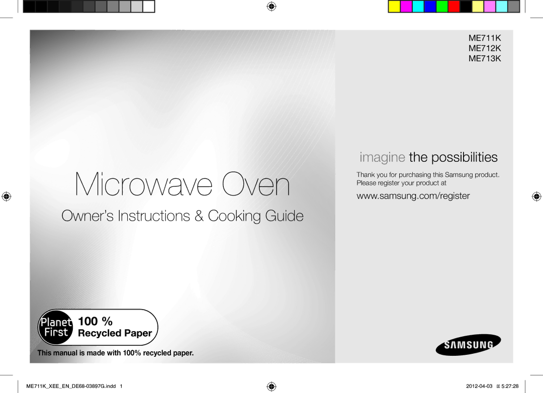 Samsung ME712K/XEE, ME711K/XEE manual Microwave Oven 