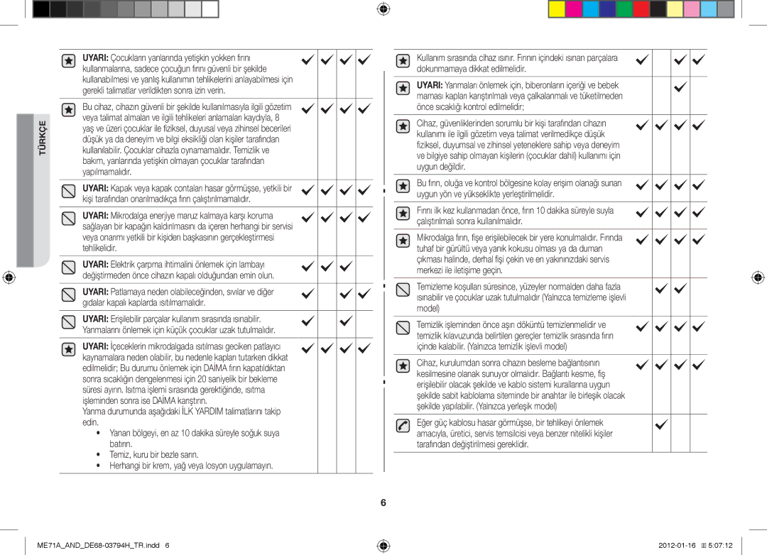 Samsung ME71A/AND manual Türkçe 