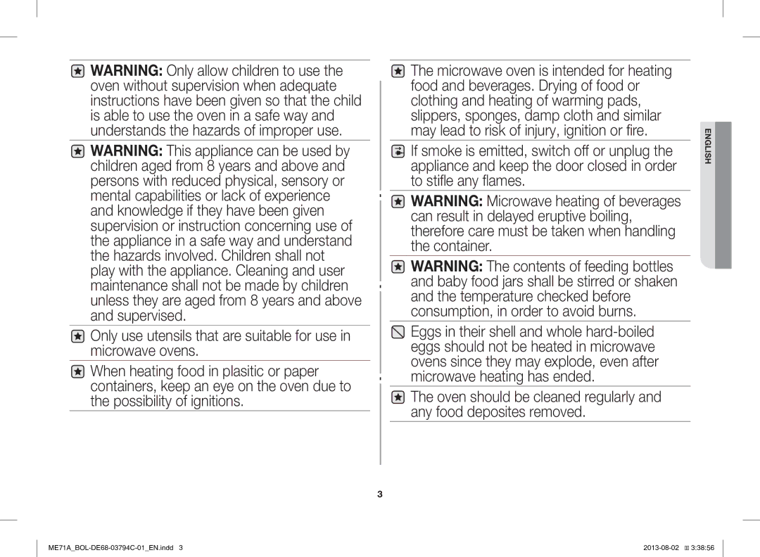 Samsung ME71A/BOL manual English 