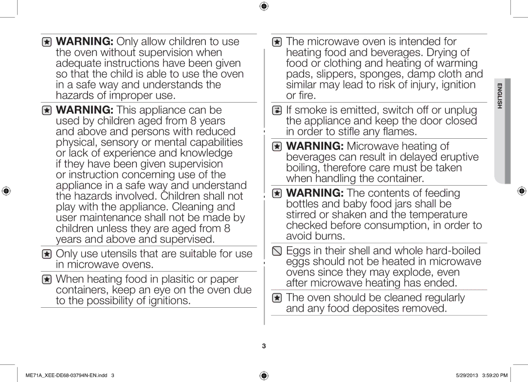 Samsung ME71A/XEE manual English 