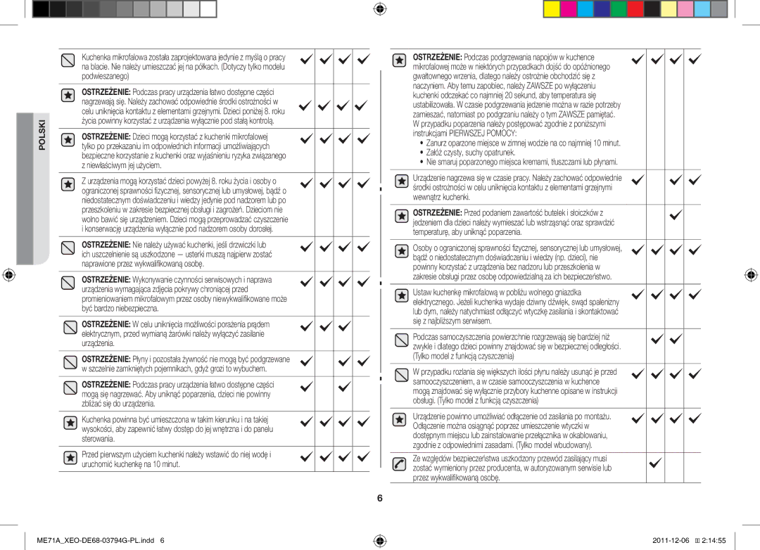 Samsung ME71A/XEO manual Polski 