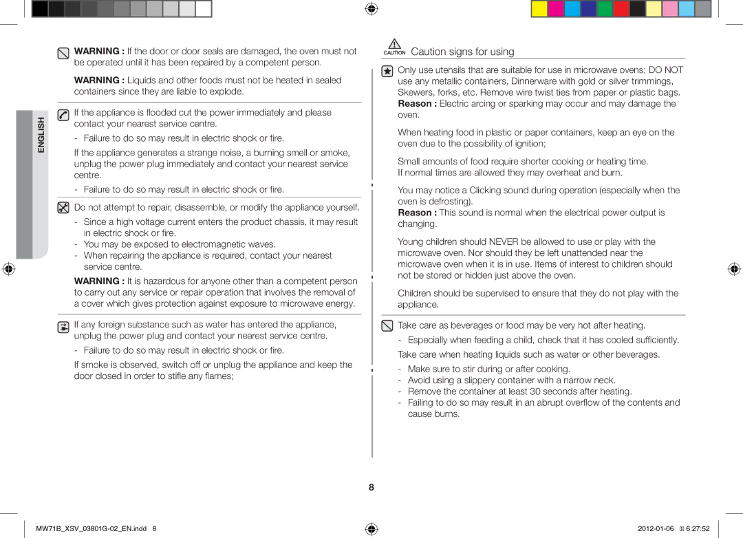 Samsung ME71B/XSV manual English 