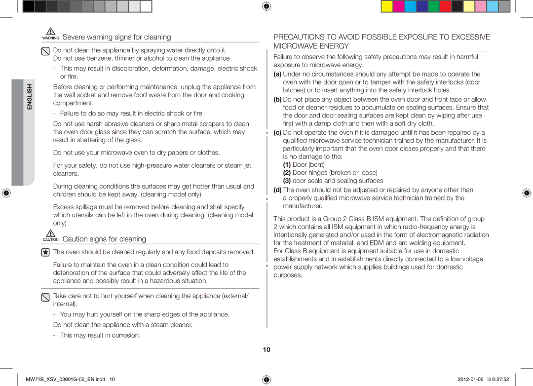 Samsung ME71B/XSV manual English 