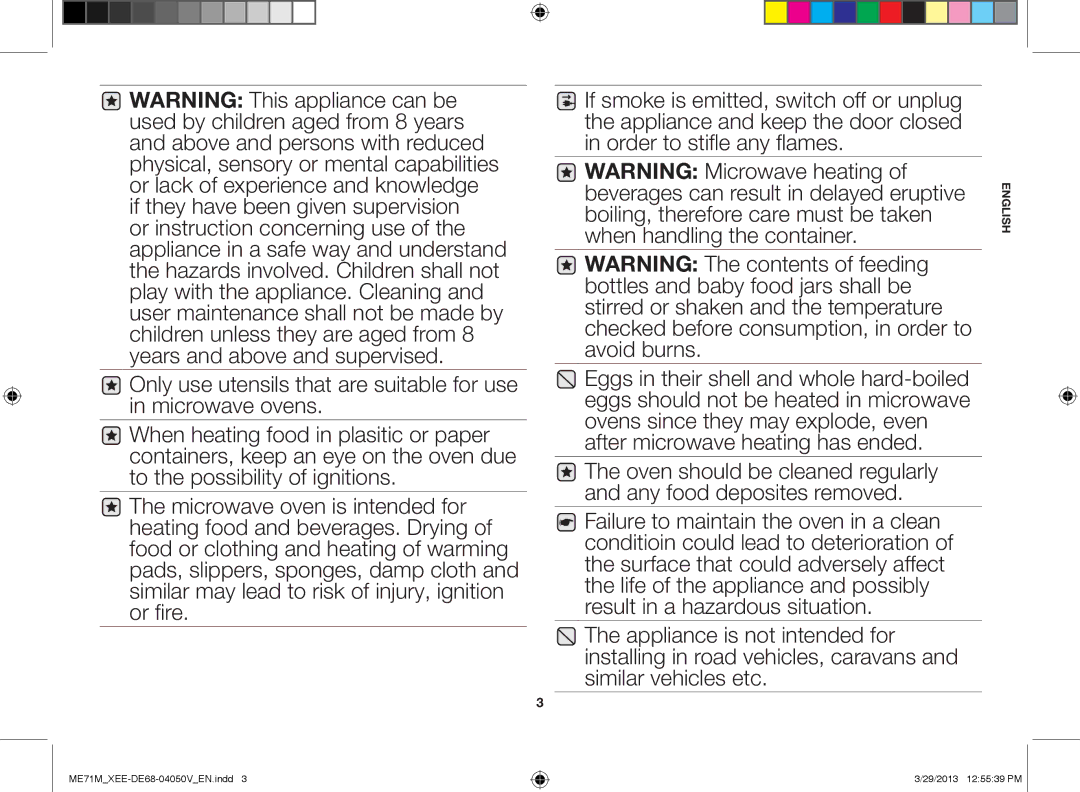 Samsung ME71M/XEE manual English 