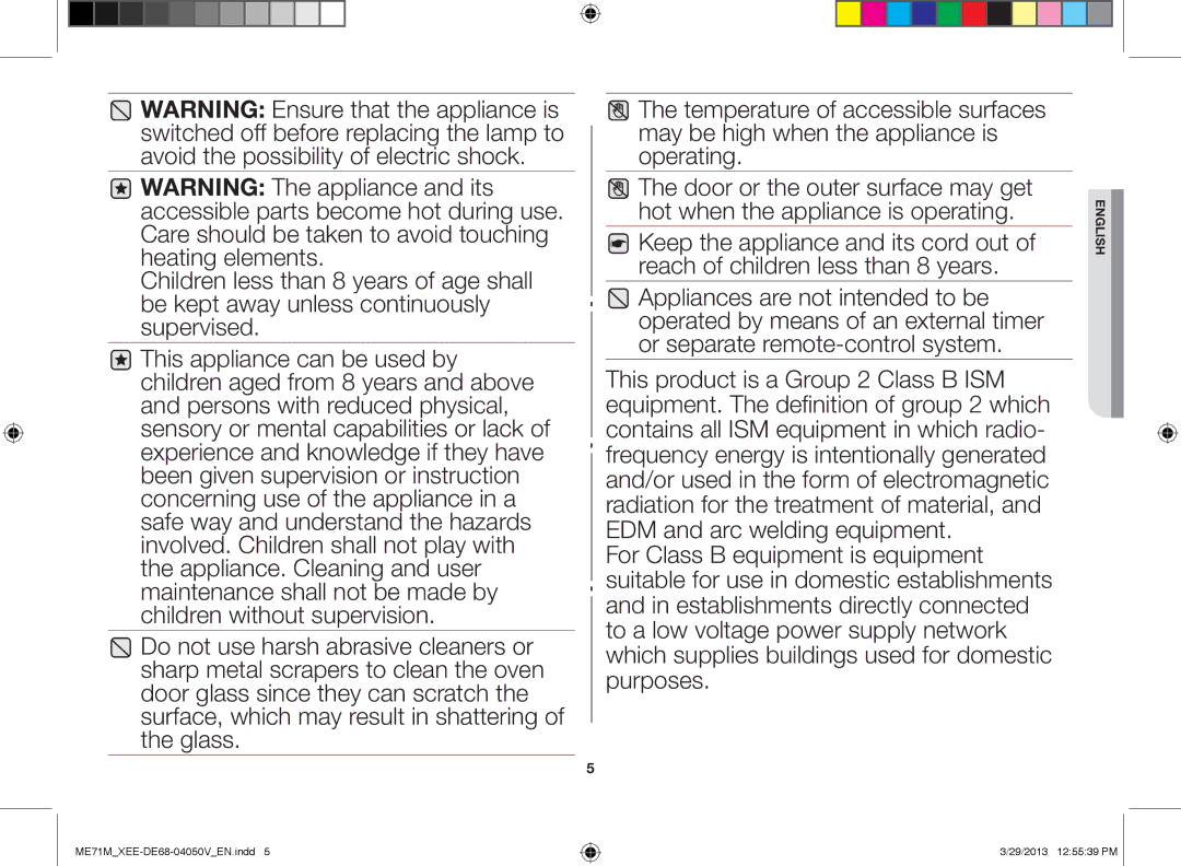 Samsung ME71M/XEE manual English 