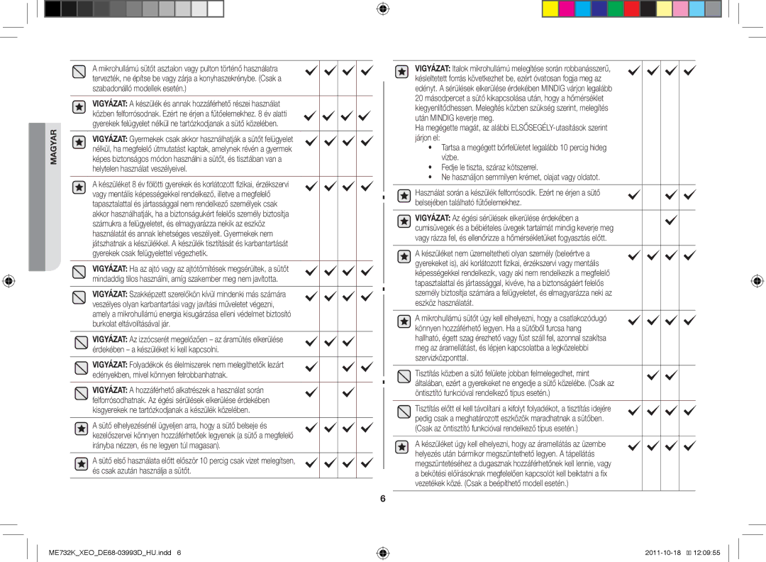 Samsung ME732K-B/XEO manual Magyar 