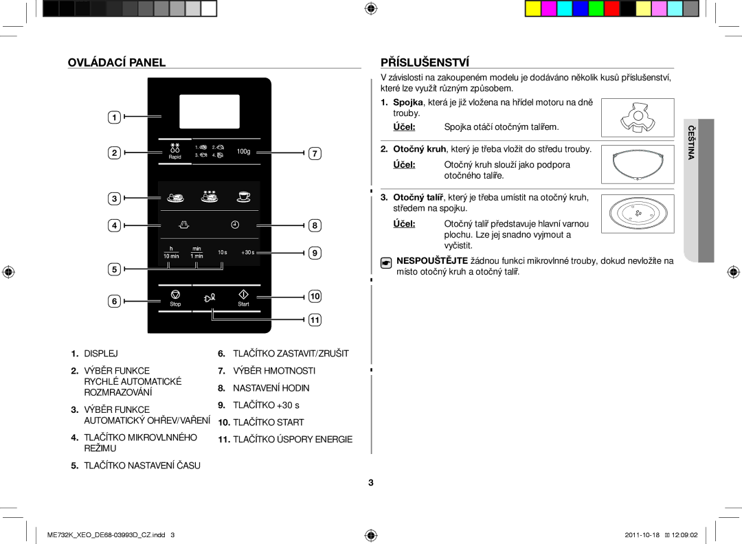 Samsung ME732K-B/XEO manual PřísluŠENsTví, Tlačítko +30 s 