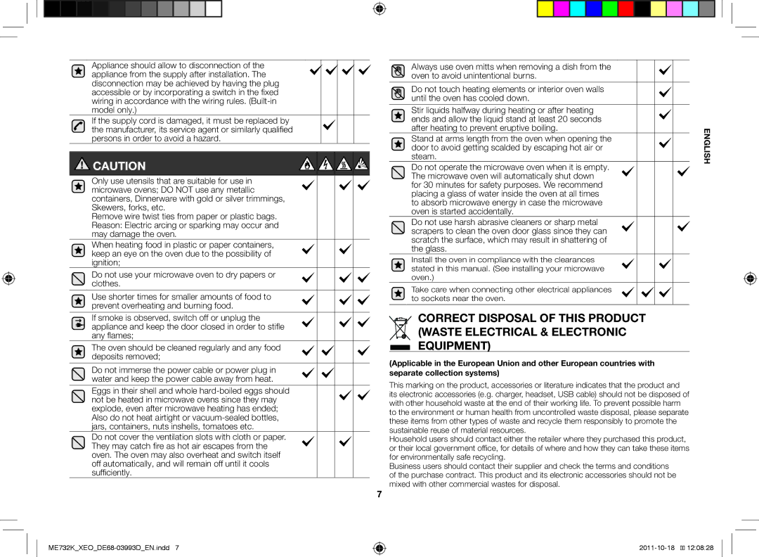 Samsung ME732K-B/XEO manual English 