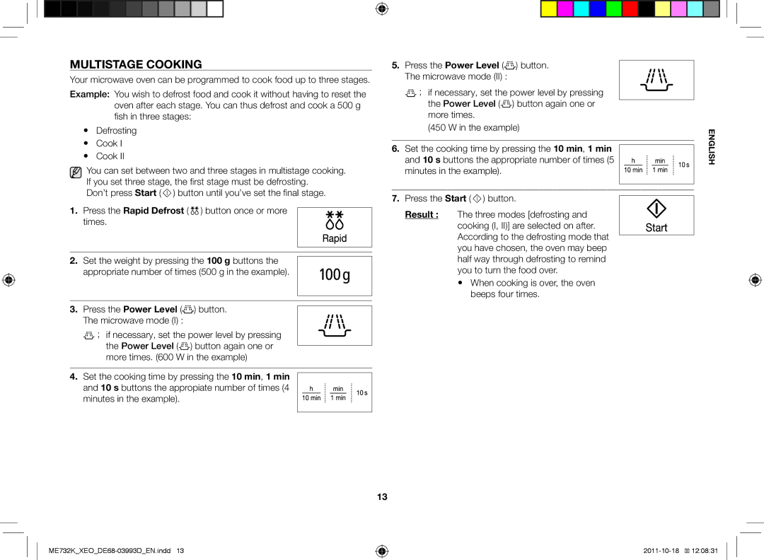 Samsung ME732K-B/XEO manual Multistage cooking 