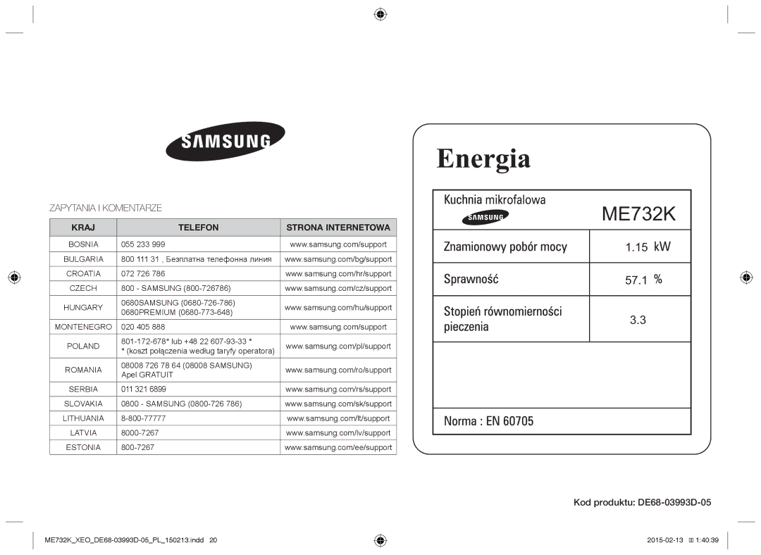 Samsung ME732K/ELE, ME732K/AND, ME732K/XEO, ME732K-S/XEO, ME732K-S/ATH manual 