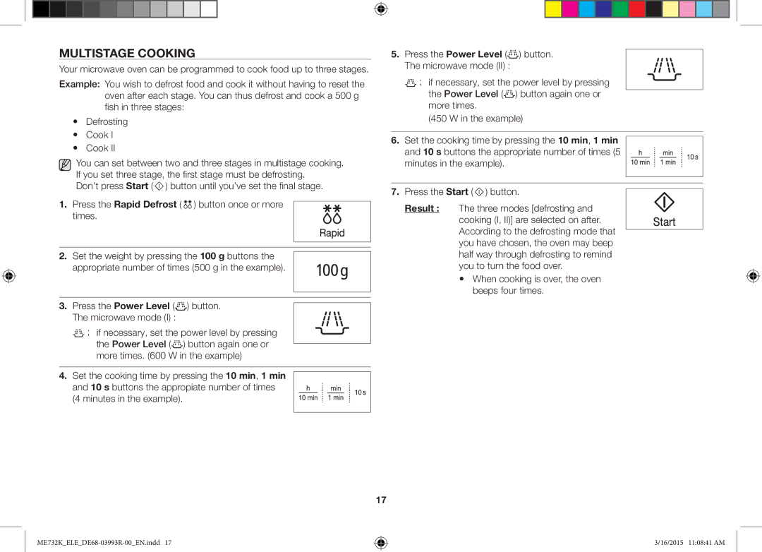 Samsung ME732K/AND, ME732K/ELE, ME732K/XEO manual Multistage Cooking 