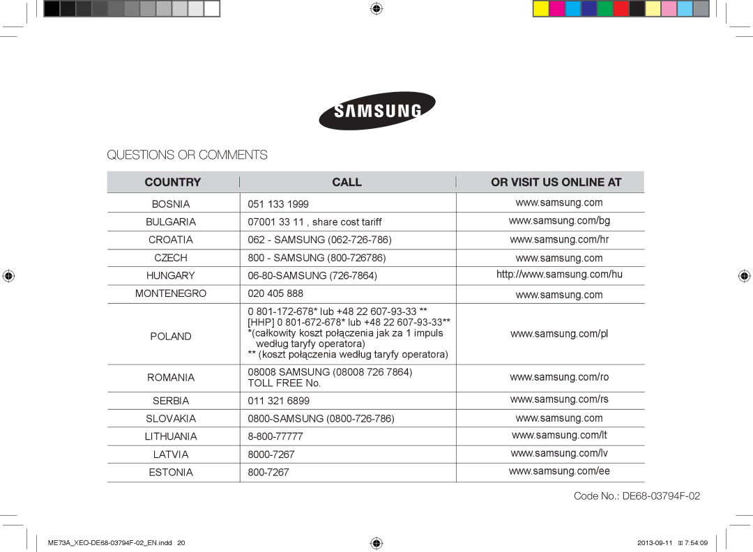 Samsung ME73A/BOL, ME73A/XEO manual Bulgaria 