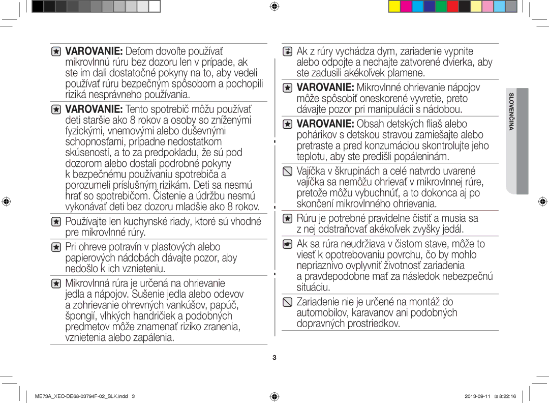 Samsung ME73A/XEO, ME73A/BOL manual Pravdepodobne mať za následok nebezpečnú situáciu 