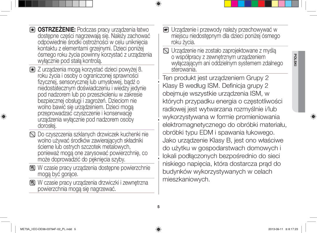 Samsung ME73A/XEO manual Polski 