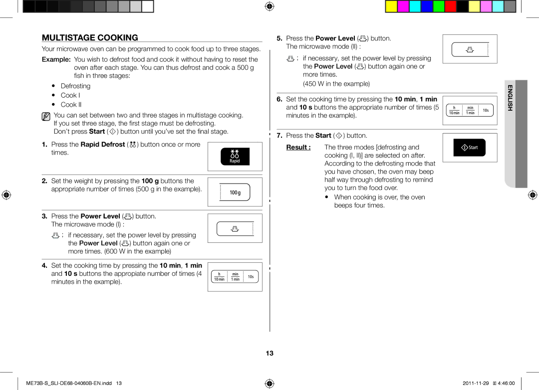 Samsung ME73B/SLI manual Multistage Cooking 