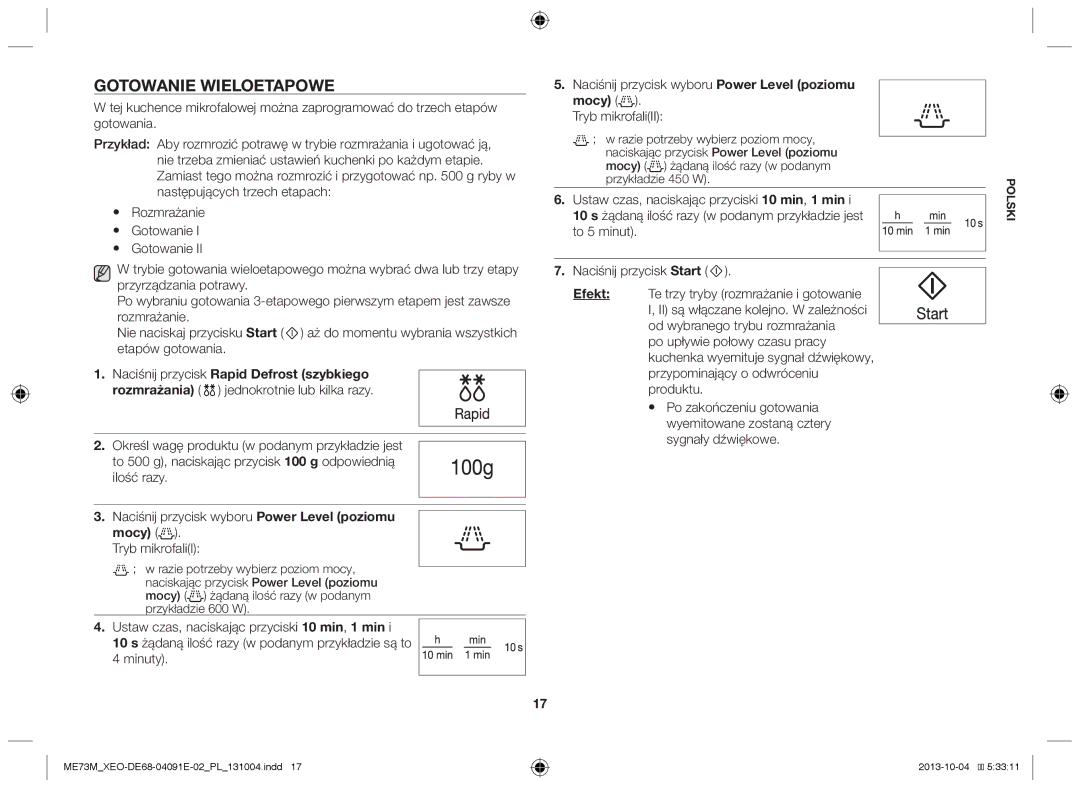 Samsung ME73M/XEO manual Gotowanie wieloetapowe 