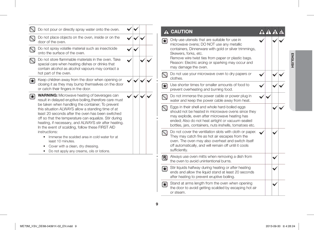 Samsung ME73M/XSV manual English 